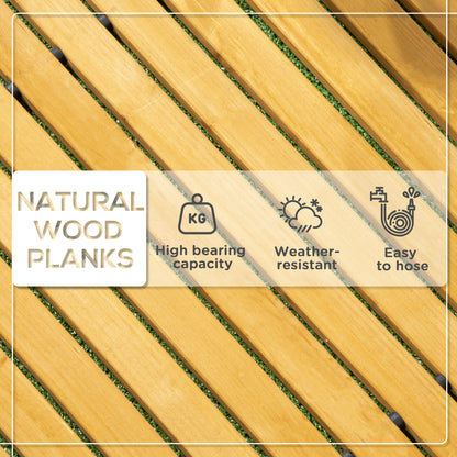 Rollable Wooden Garden Pathway Weather-Resistant Walk Way for Wedding Party Pathways 185 x 60 cm