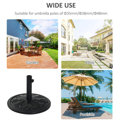 13kg Round Parasol Base Sun Umbrella Weight Stand Holder Patio Outdoor Garden, Black