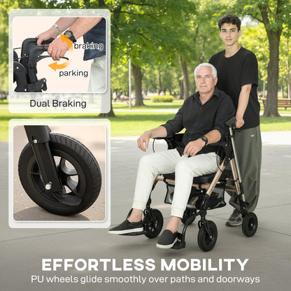 Rollator Walker Wheelchair, with Seat - Black