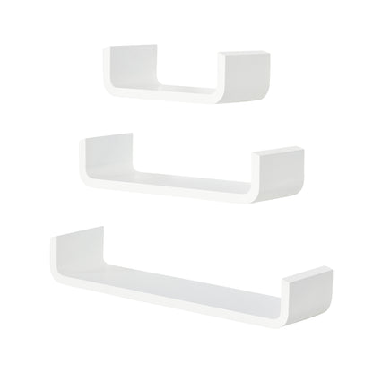 Floating Shelves, Set of 3 Wall Shelf, Shelves for Wall Invisible Mounting, Bedroom Living Room, White