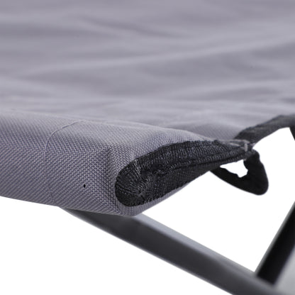 Double Camping Cot Bed, with Bag - Grey