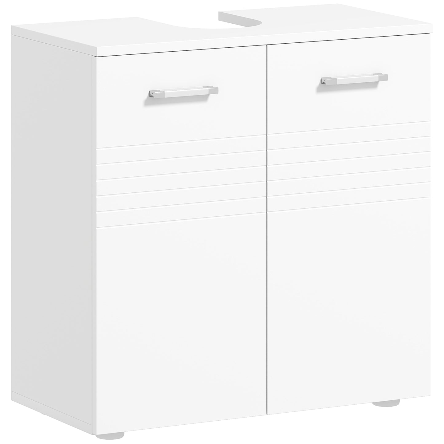 Under Sink Cabinet, Bathroom Vanity Unit, Pedestal Under Sink Design, Storage Cupboard with Adjustable Shelf, High Gloss