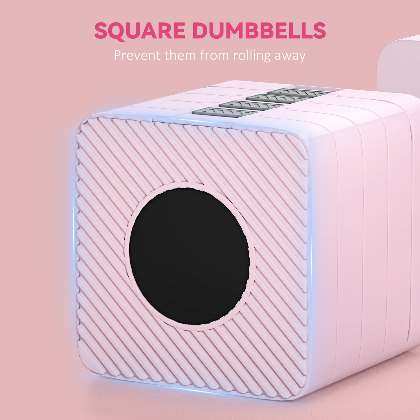 Adjustable Dumbbell Set of 2, Each 1/2/3/4/5 kg Weight, 5-in-1 Weights Dumbbells Set with Non-Slip Handle, Pink