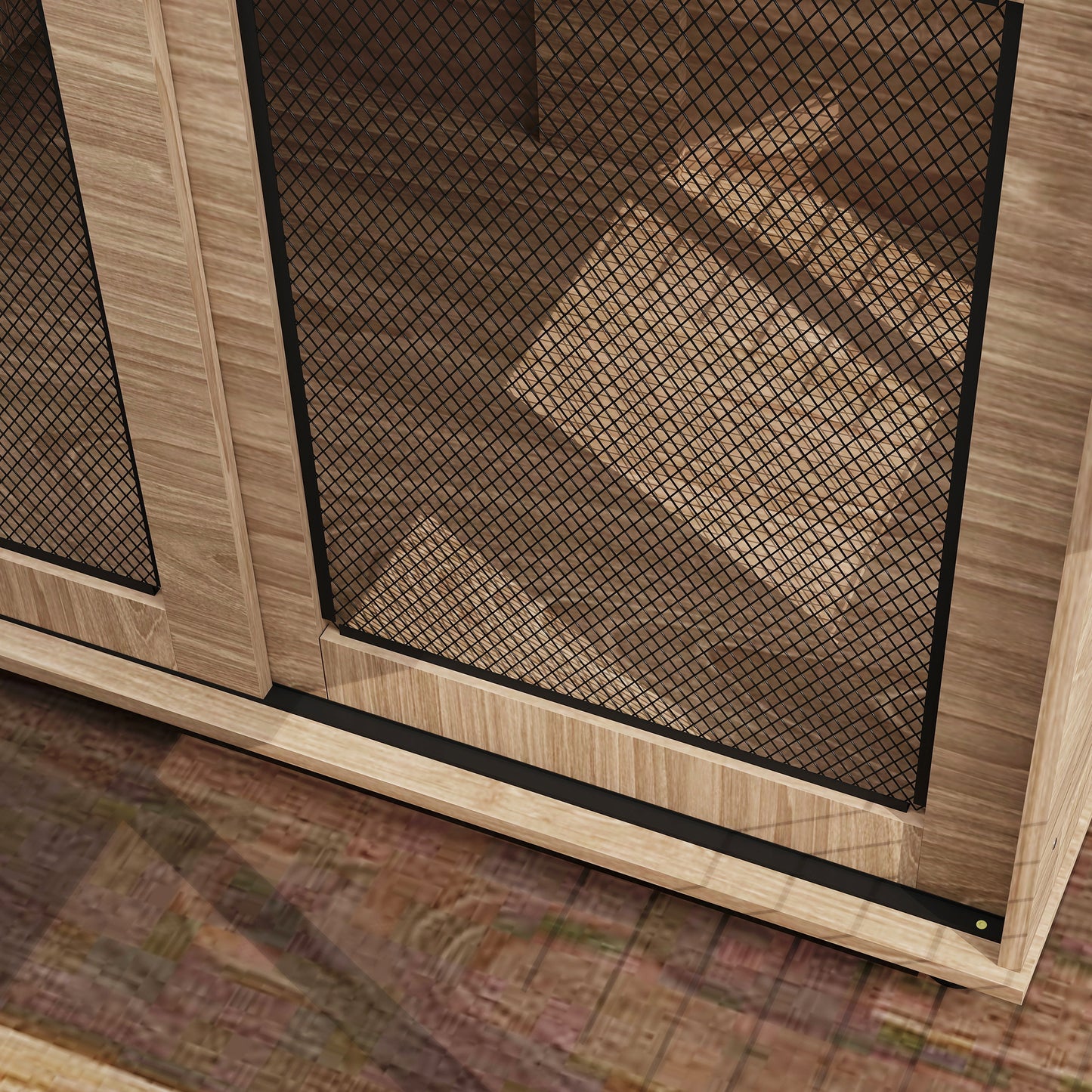 Dog Crate Furniture with Sliding Door for Medium Dogs, Brown