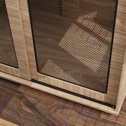 Dog Crate Furniture with Sliding Door for Medium Dogs, Brown