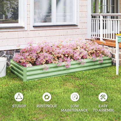 Metal Raised Garden Bed Planter Box Outdoor Planters for Growing Flowers, Herbs, Green, Light Green