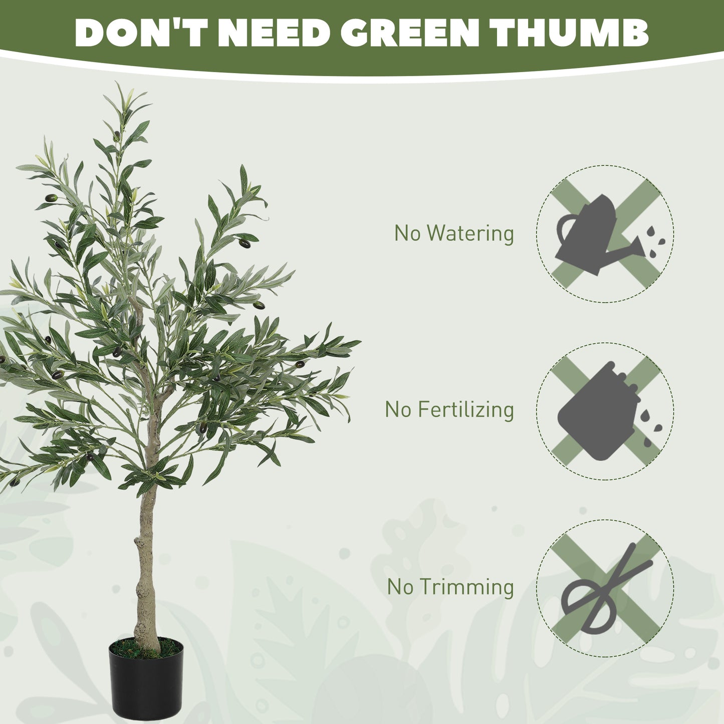 Set of Two Silk Leaf Artificial Olive Trees