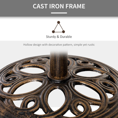 11.5 kg Cast Metal Round Patio Umbrella Base Stand, Umbrella Holder for Outdoor, Patio, Garden, Bronze Tone
