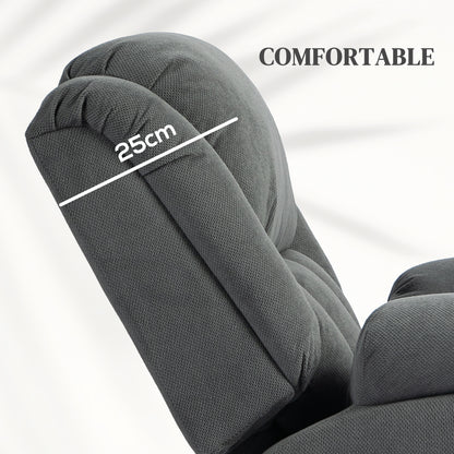 Recliner Armchair Lift Chair, Electric Recliner Chair with Vibration Massage and Heat, Wide Seat, USB Port, Grey