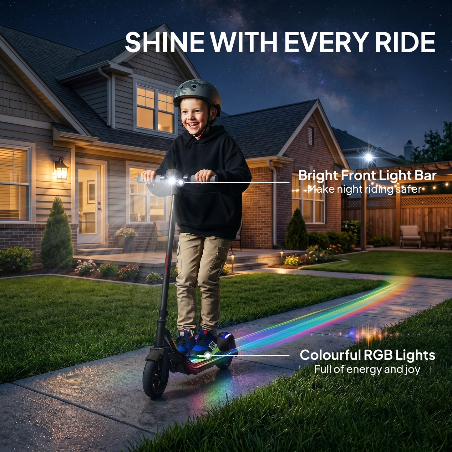 Electric Scooter for Kids, with LED Display, Green