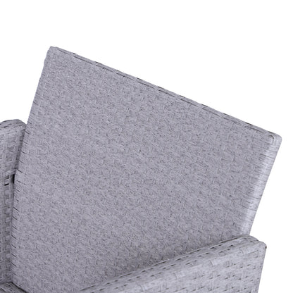 5 Pieces PE Rattan Garden Furniture Set with 10cm Thick Padded Cushions, Wicker Weave Outdoor Seating Chairs