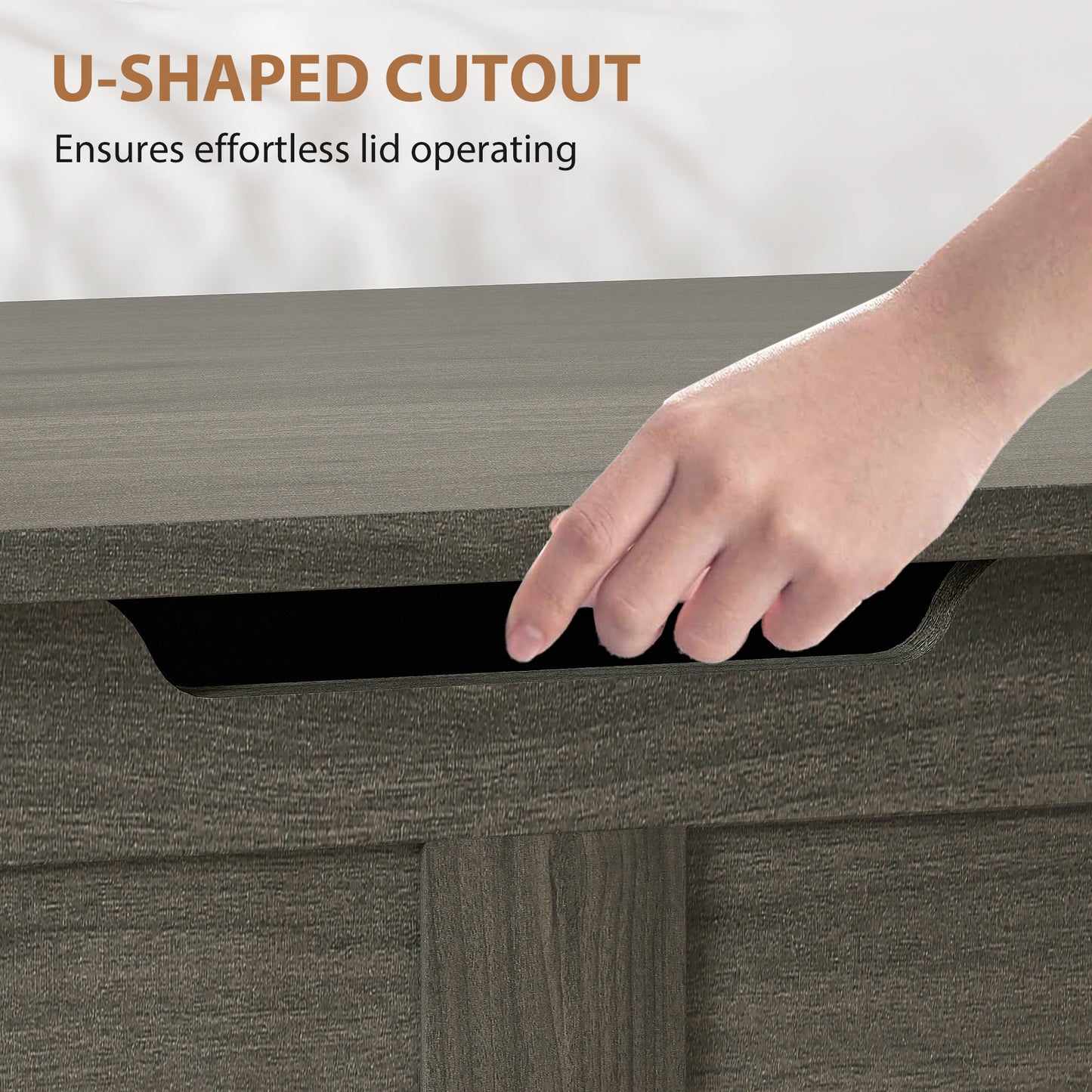 100L Home Storage Box, with Safety Hinge - Charcoal Grey