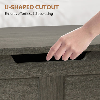 100L Home Storage Box, with Safety Hinge - Charcoal Grey