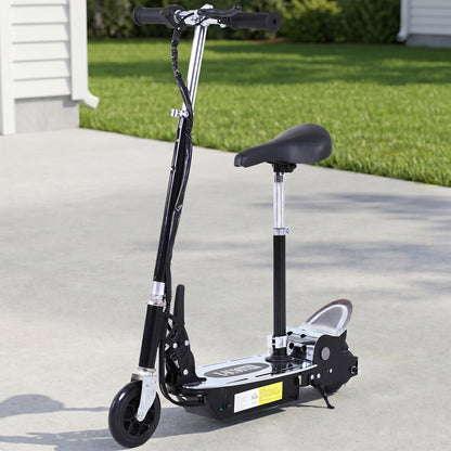 Foldable Powered Scooter with Adjustable Handle, Brake, Black