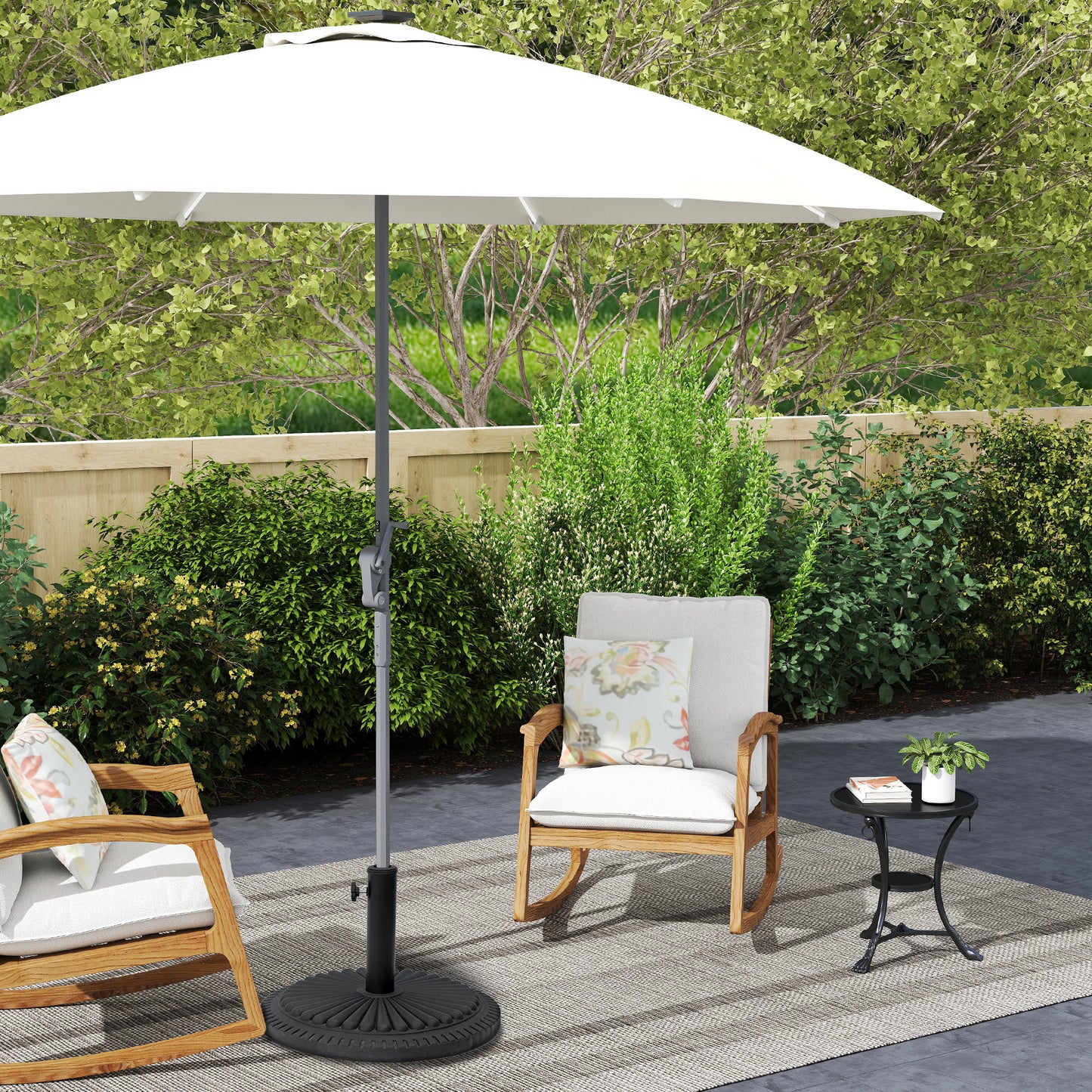 14kg Round Cement Parasol Base Umbrella Weight Stand Holder Fits Φ35mm,Φ38mm,Φ48mm Pole for Patio Outdoor Garden - Black