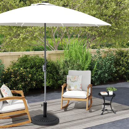 14kg Round Cement Parasol Base Umbrella Weight Stand Holder Fits Φ35mm,Φ38mm,Φ48mm Pole for Patio Outdoor Garden - Black