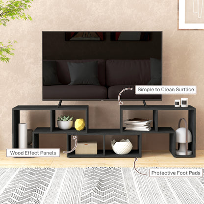 Three-Block Modular TV Stand - Black Wood-Effect