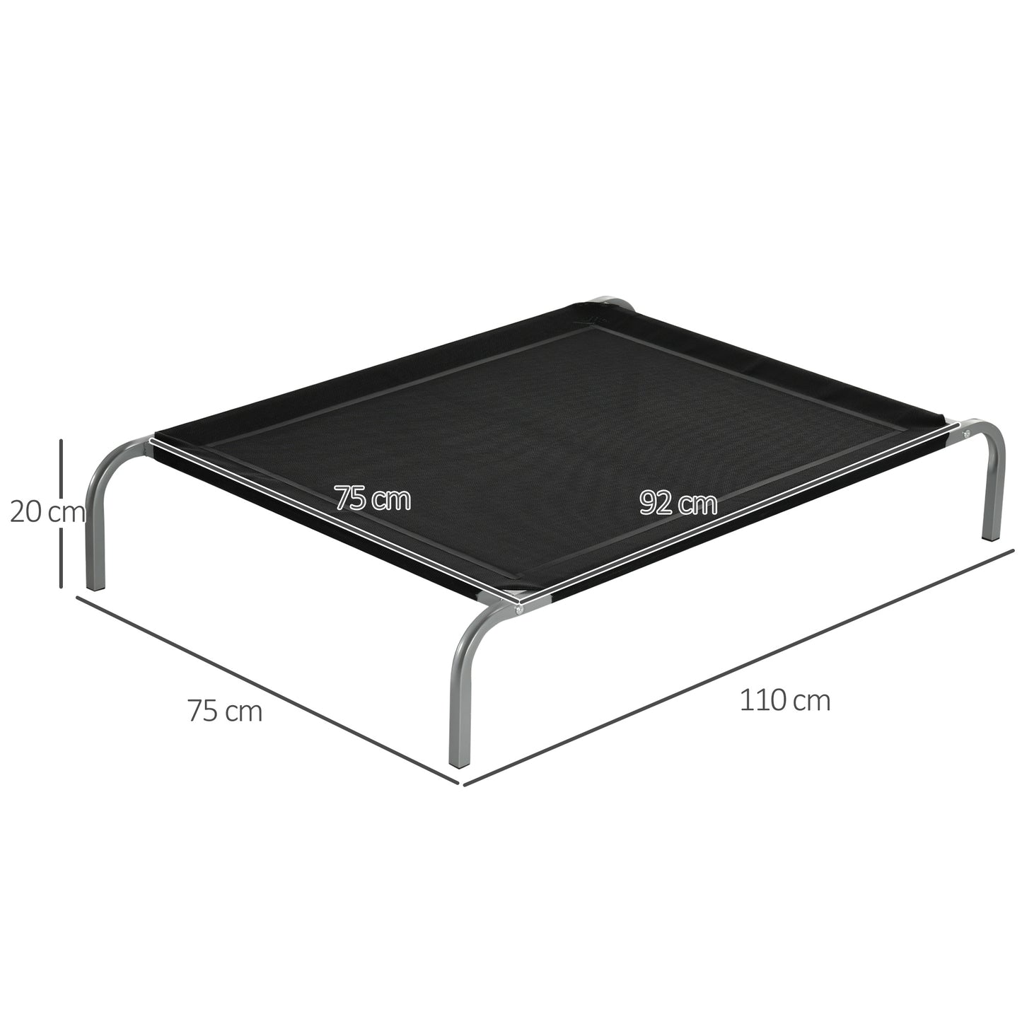 Elevated Pet Bed Cooling Raised Cot Style Bed for Large Medium Sized Dogs with Non-slip Pads Steel Frame Breathable Mesh Fabr