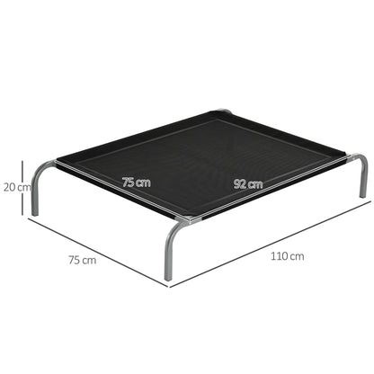 Elevated Pet Bed Cooling Raised Cot Style Bed for Large Medium Sized Dogs with Non-slip Pads Steel Frame Breathable Mesh Fabr