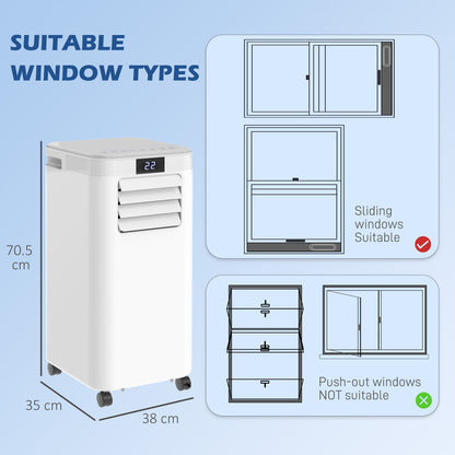 8000 BTU Air Conditioning Unit, 3-in-1 Portable Air Conditioner, Dehumidifier, Cooling Fan with Remote Control