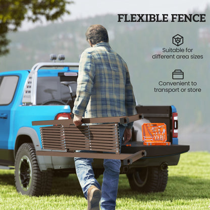 Expanding Trellis Fence, Freestanding Movable Fence, Foldable Garden Screen Panel, 250 x 103.5 cm, Dark Brown