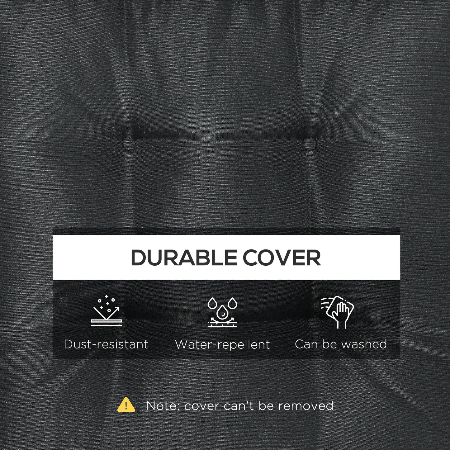 Set of 4 Garden Seat Cushion with Ties, 42 x 42cm Replacement Dining Chair Seat Pad, Black