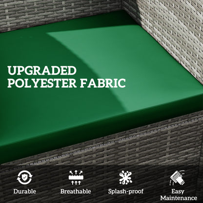 Outdoor Seat Cushion Pads for Rattan Furniture, 3 PCs Garden Furniture Cushions, Green