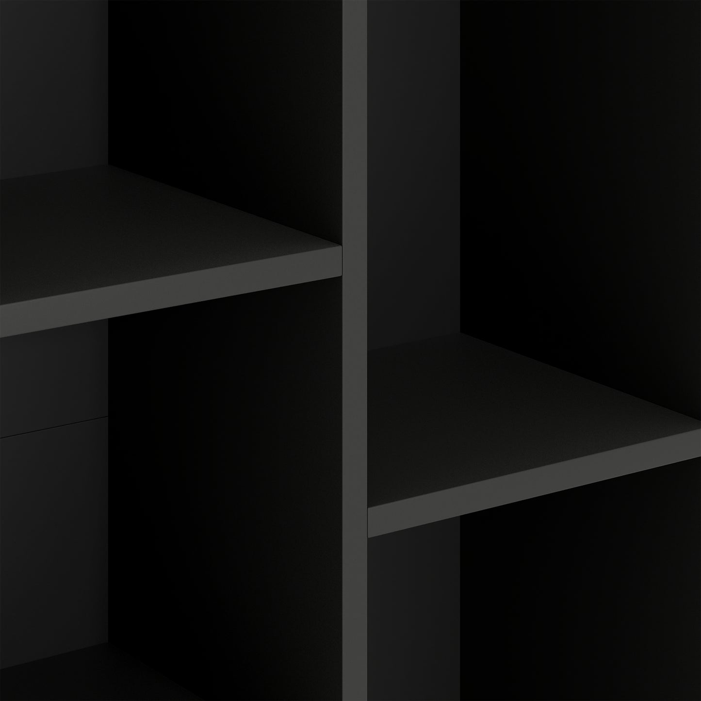 2-Tier Bookshelf with 5 Compartments - Black