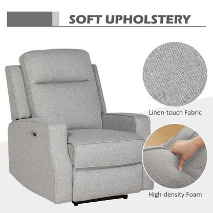 150° Electric Reclining Chair, with USB port and Footrest - Grey
