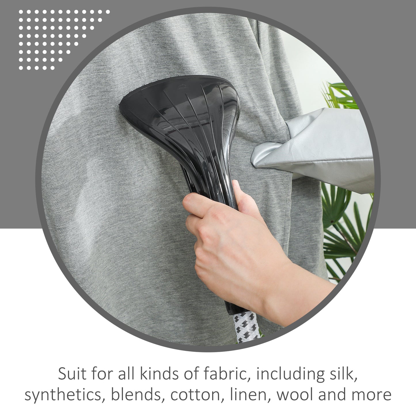Clothes Steamer with Adjustable Pole Clothes Steamer 11 Steam Levels 41-110 cm Black