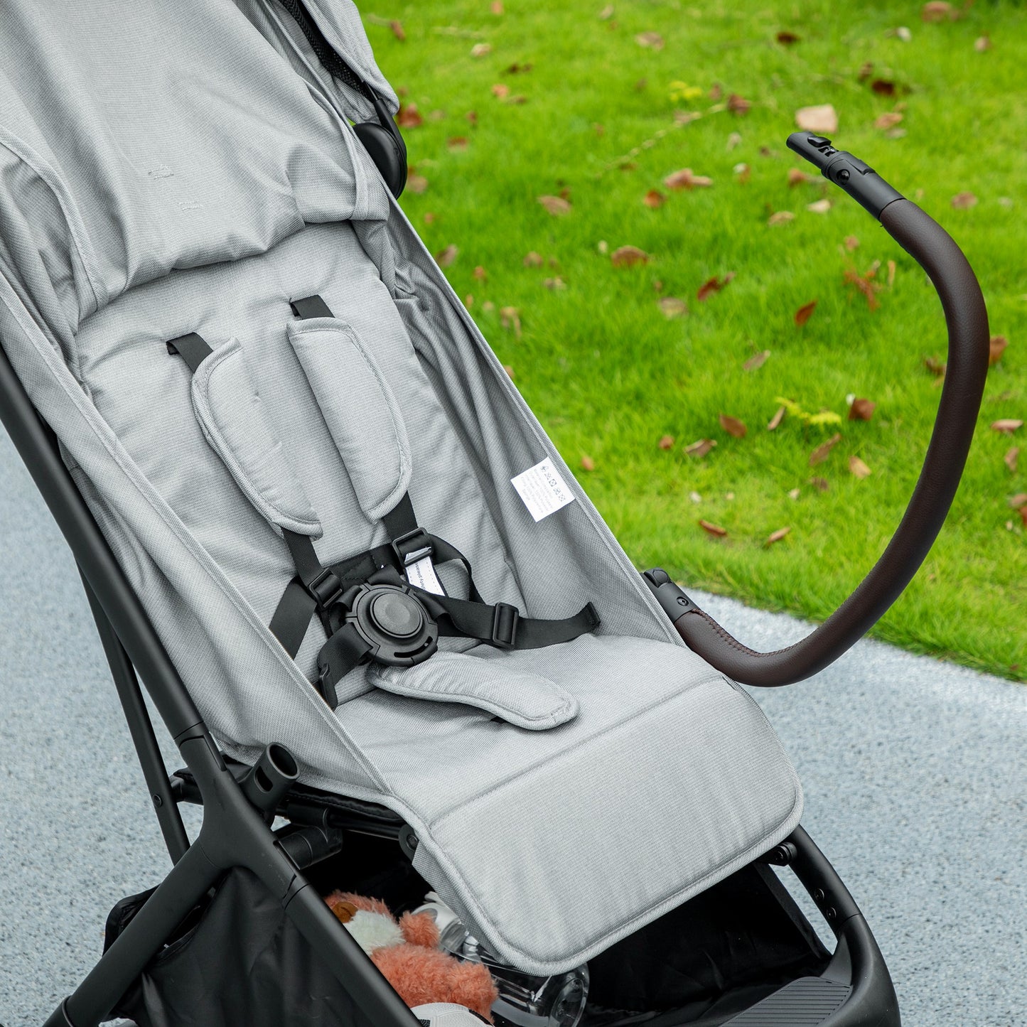 Foldable Baby Stroller with Adjustable Seat, 5-Point Harness, Canopy, Basket, 6.3kg Lightweight & Compact, Light Grey