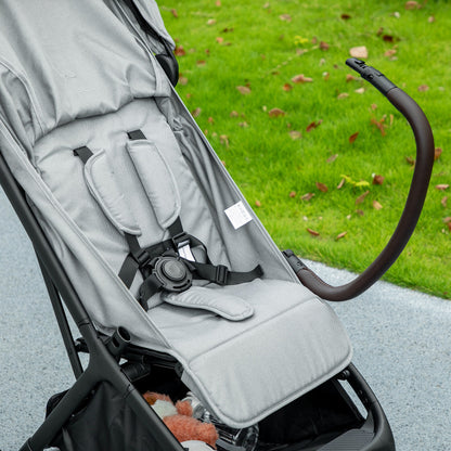 Foldable Baby Stroller with Adjustable Seat, 5-Point Harness, Canopy, Basket, 6.3kg Lightweight & Compact, Light Grey