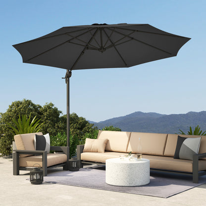 3 x 3m Overhanging Cantilever Parasol - Black