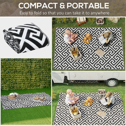 152 x 243 cm(5x 8ft) Outdoor Rug Reversible Mat Plastic Straw Rug Portable RV Camping Mat for Garden Deck Picnic Indoor