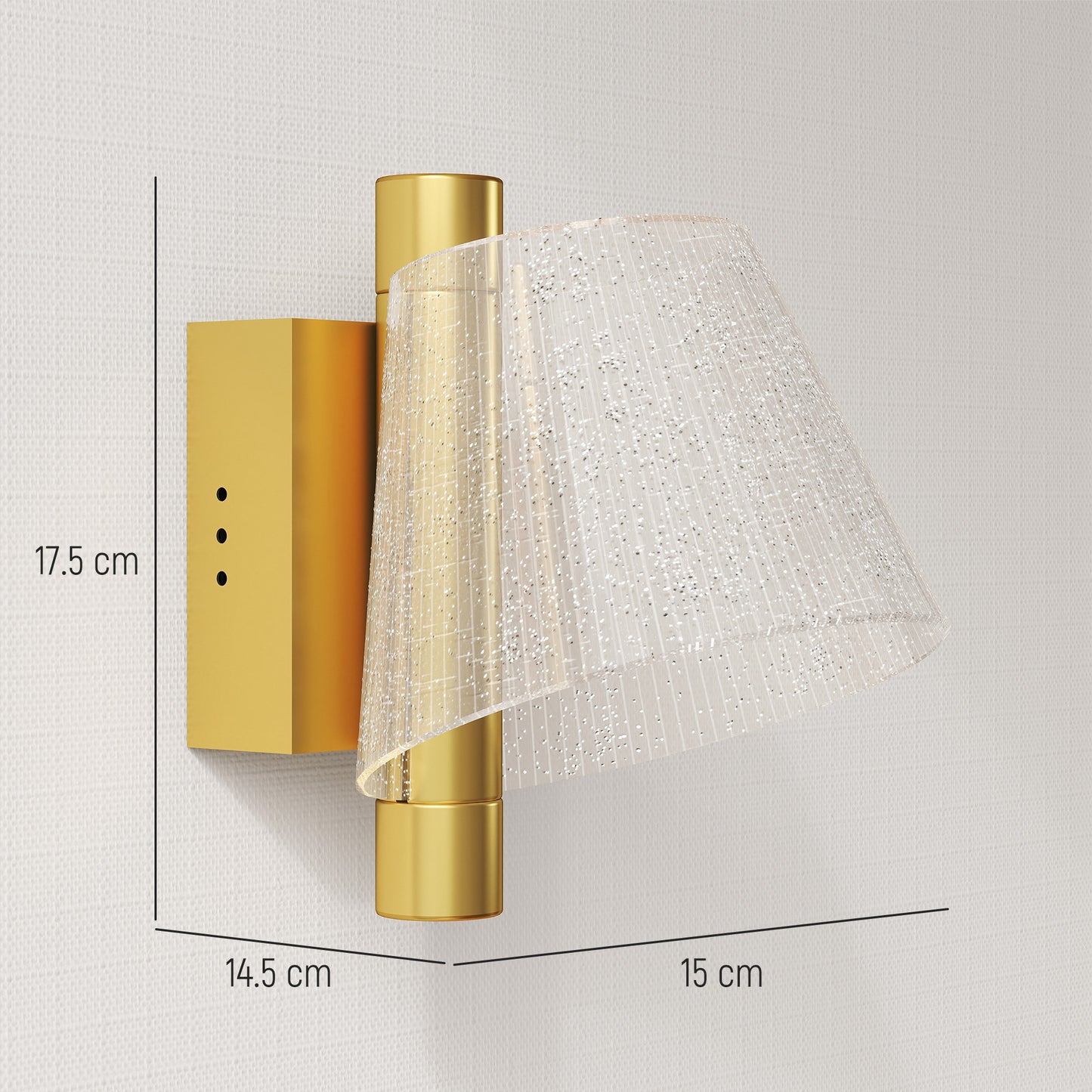 Led Wall Lamp 2 Pack, 5W Modern Indoor Starry Wall Light, Colour Temperature Adjustable 3000K/4000K/6500K, for Bedroom