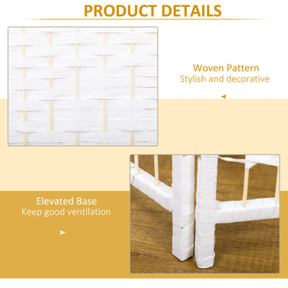3 Panel Folding Room Divider, Privacy Screen, Paravent Partition Separator for Living Room, Bedroom, White