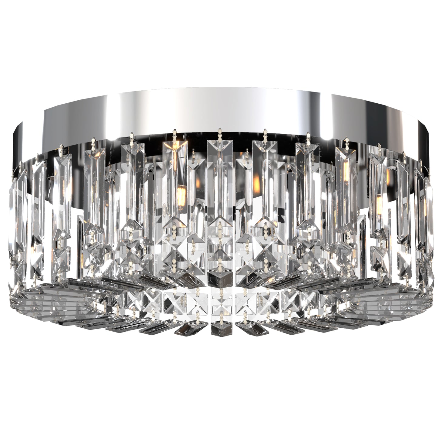 Crystal Chandeliers with 160 Crystal Pendants, 6-Light Ceiling Light for Living Room, Bedroom Dining Room, Silver Tone