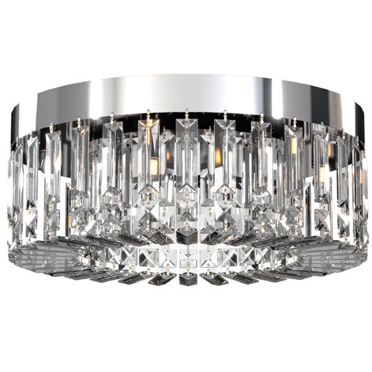 Crystal Chandeliers with 160 Crystal Pendants, 6-Light Ceiling Light for Living Room, Bedroom Dining Room, Silver Tone