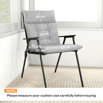 Patio Chair Cushions Set of 4, Waterproof Non-Slip Lounge Chair Cushions, 112x53cm, Light Grey