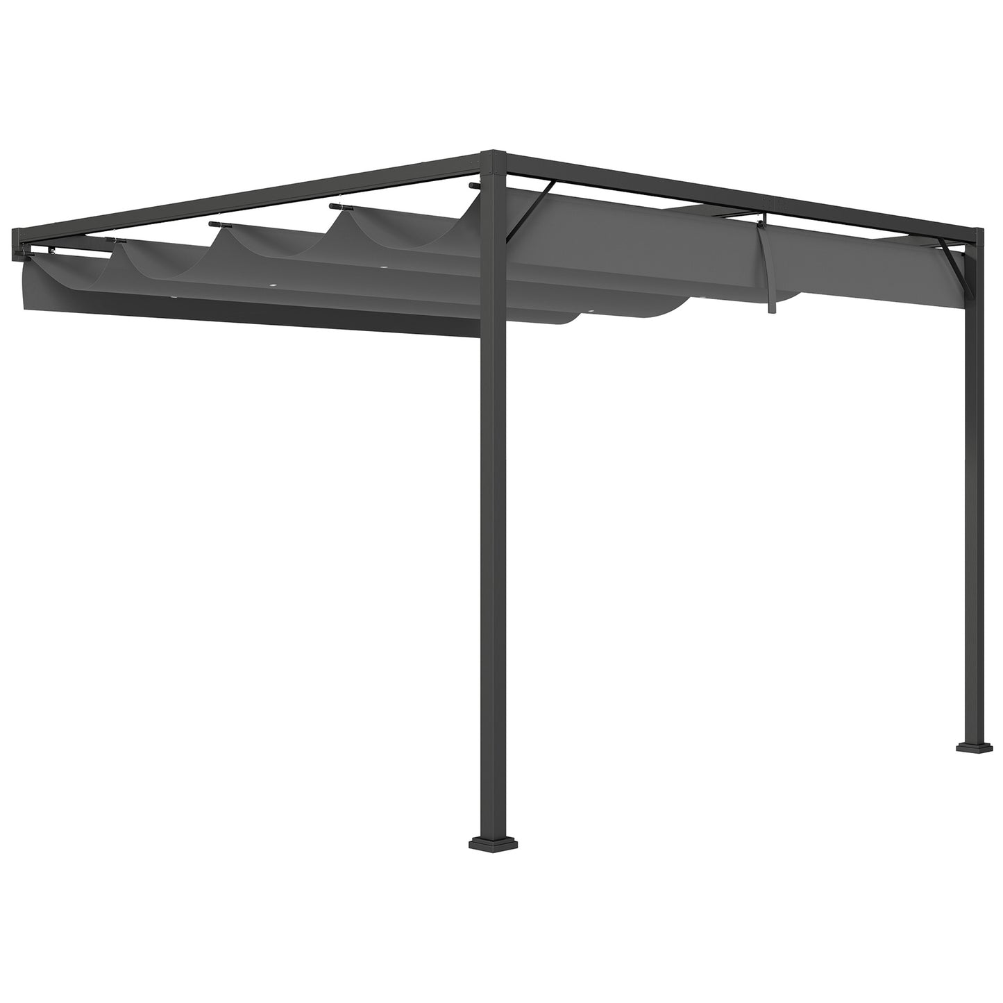 3 x 3 m Pergola, with Sliding Canopy - Grey