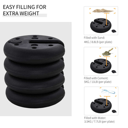 Pop up Canopy Weight Set of 4, Heavy Duty Sand Fillable Tent Leg Weights for Marquee Party Tent Canopy, Total 20kg