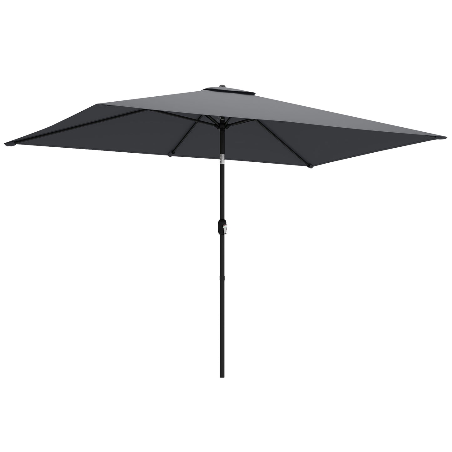 Garden Parasol, Parasol Umbrella with Crank Handle, Tilt Function, Polyester Canopy, Dark Grey