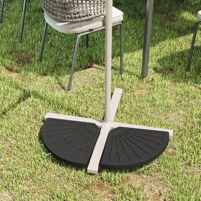 2 Piece Parasol Base, 28kg Resin Umbrella Stand Weights for Cantilever Parasol with Handles, Bronze