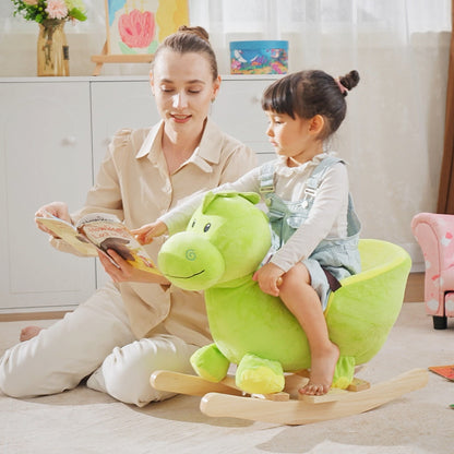 Kids Rocking Horse, Plush Ride-On Dinosaur Seat, with Seat Seat Belt, 32 Songs, Ride-On Horse