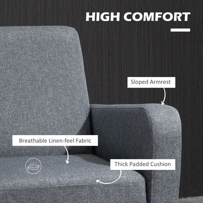 Modern Accent Chair, Occasional Chair with Rubber Wood Legs for Living Room, Bedroom, Grey