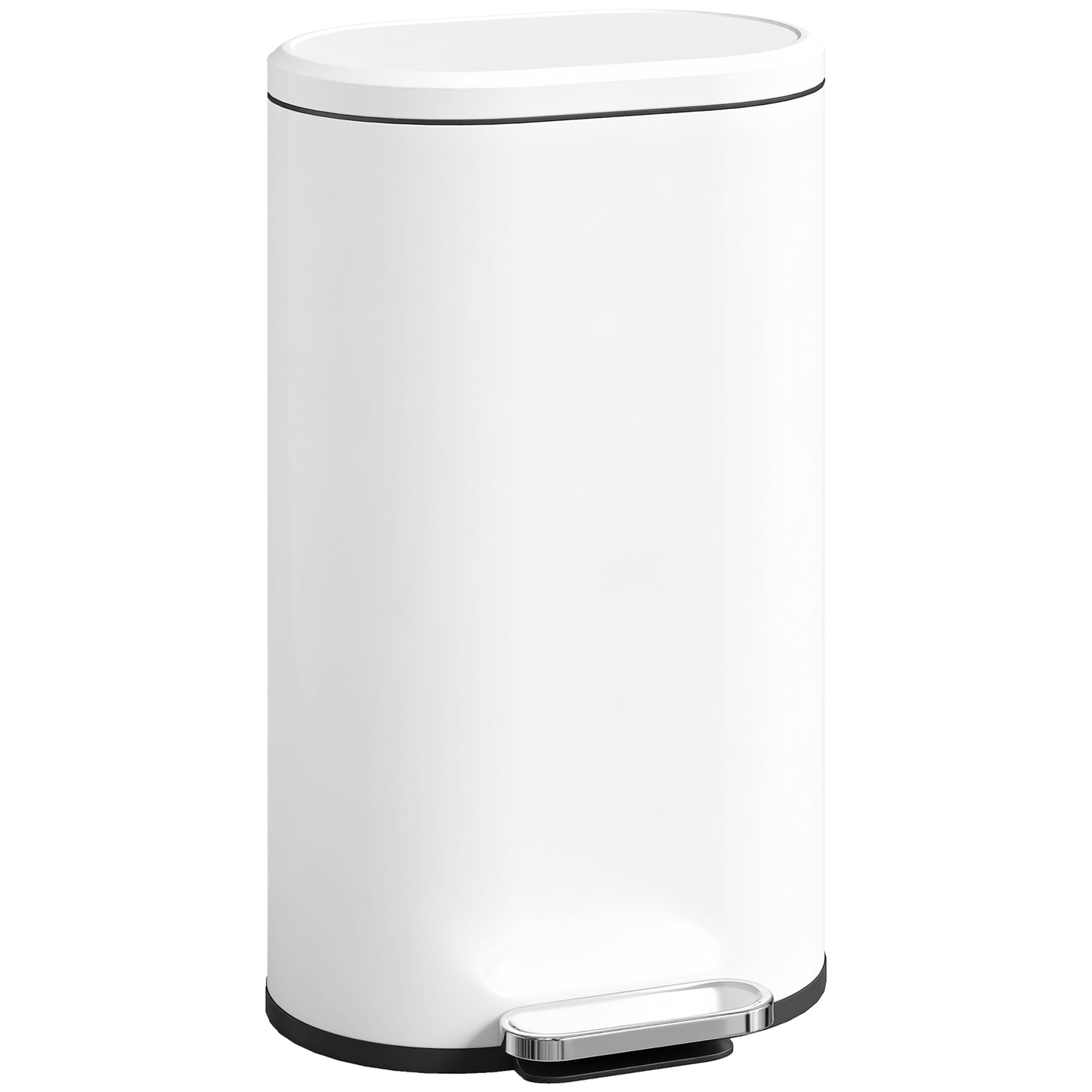 30 L Modern Curved Kitchen Bin - White