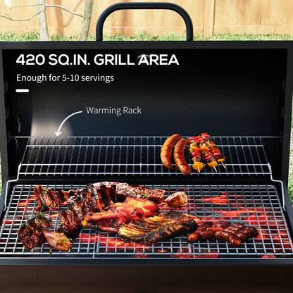 Steel Charcoal BBQ, with Ash Catcher and Warming Rack