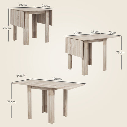 Four-Seater Drop Leaf Dining Table - Wood Effect