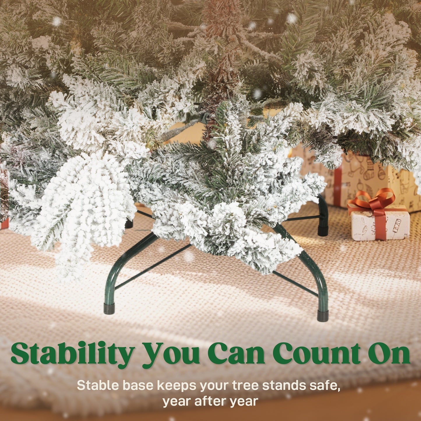5ft Super Flocked Christmas Tree - Green/White