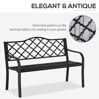 2-Seater Garden Bench Antique Loveseat for Yard, Lawn, Porch, Patio, Steel